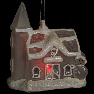 Светящаяся елочная игрушка Домик с Башней на батарейке 10*7*11 см, подвеска Snowhouse фото 6