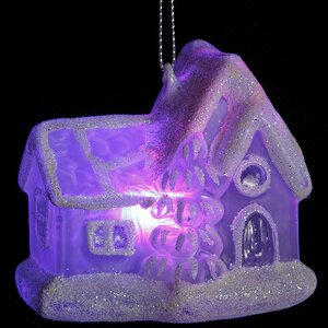 Светящаяся елочная игрушка Домик с Елочкой на батарейке 7.5*5*7.2 см, подвеска Snowhouse фото 4