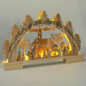 Новогодний светильник Горка Lateron - Garv 41*27 см, 10 теплых белых LED ламп, на батарейках Koopman фото 1