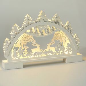 Новогодний светильник Горка Latimer- Garv 41*27 см белый, 10 теплых белых LED ламп, на батарейках Koopman фото 1