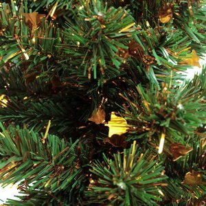 Хвойная гирлянда украшенная 270*23 см зелено-золотая, ПВХ MOROZCO фото 4