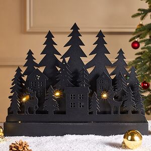 Новогодний светильник Ночь в лесах Тёнсберга 30*23 см, 10 теплых белых LED, на батарейках Koopman фото 1