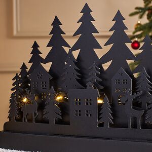 Новогодний светильник Ночь в лесах Тёнсберга 30*23 см, 10 теплых белых LED, на батарейках Koopman фото 2