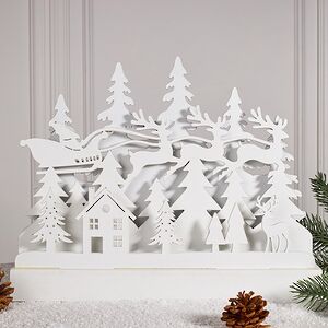 Новогодний светильник Санта в зимнем лесу 29*24 см, на батарейках Koopman фото 5