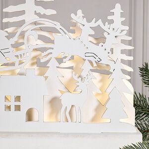 Новогодний светильник Санта в снежном лесу 23 см, на батарейках Koopman фото 4