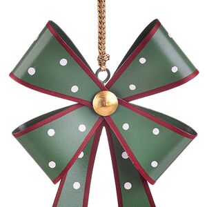 Елочная игрушка Бант Мидлтон - Горошек 9 см, зеленый, металл Koopman фото 2