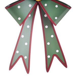 Елочная игрушка Бант Мидлтон - Горошек 9 см, зеленый, металл Koopman фото 4