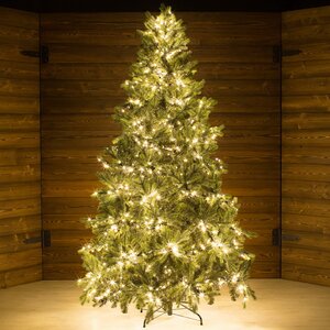 Искусственная елка с лампочками Грацио Премиум 240 см, теплые белые LED, ЛИТАЯ + ПВХ