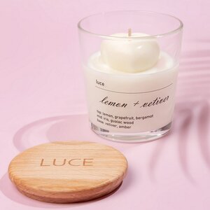 Декоративная ароматическая свеча Luce Heart: Лимон + Ветивер, 30 часов горения Luce фото 2