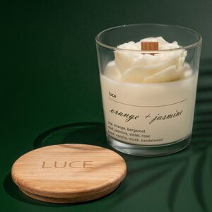Декоративная ароматическая свеча Luce Rosa: Апельсин + Жасмин, 30 часов горения Luce фото 4