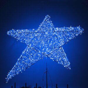 Светодиодная верхушка для большой елки Гагаринская Звезда 75 см синяя GREEN TREES фото 1