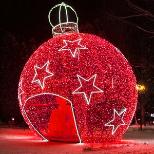 Светодиодная конструкция Новогодний Шар Звездный 4 м красный GREEN TREES фото 1