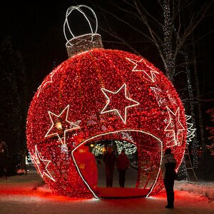 Светодиодная конструкция Новогодний Шар Звездный 10 м красный GREEN TREES фото 2