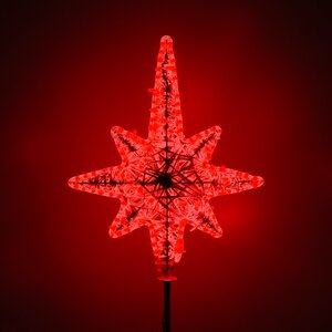 Светодиодная макушка-звезда Роза Ветров 100 см красная GREEN TREES фото 1