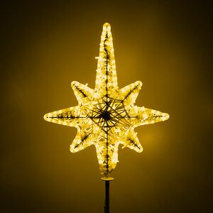 Светодиодная макушка-звезда Роза Ветров 100 см золотая GREEN TREES фото 1