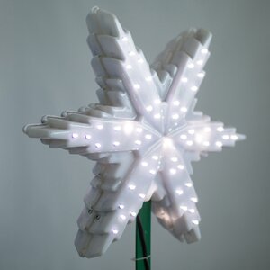 Светодиодная макушка Звезда эконом 45 см белая GREEN TREES фото 1