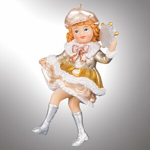 Елочная игрушка Дети - музыканты на Рождество - девочка 12 см, подвеска Holiday Classics фото 1
