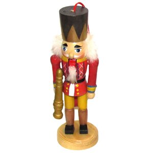 Деревянная елочная игрушка Щелкунчик - Гвардеец 13 см в красном мундире, подвеска Kurts Adler фото 1