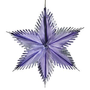 Звезда из фольги Резная 30 см лиловая с серебряным