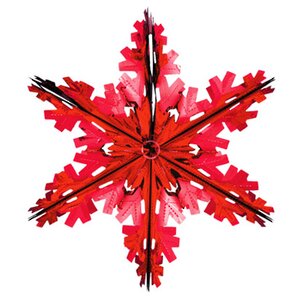 Снежинка из фольги Праздник 35 см красная