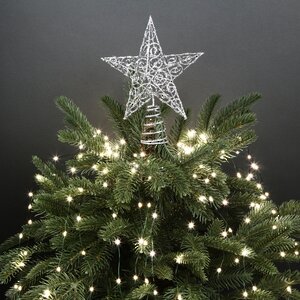 Звезда на елку Кружевная 15 см серебряная Kurts Adler фото 1