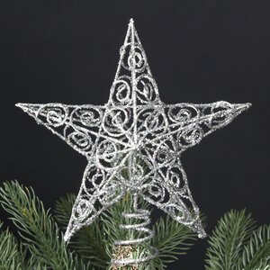 Звезда на елку Кружевная 15 см серебряная Kurts Adler фото 2