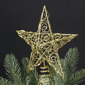 Звезда на елку Кружевная 15 см золотая Kurts Adler фото 4