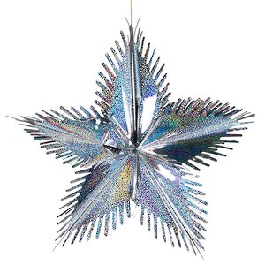 Звезда из фольги Полярная 40 см серебряная