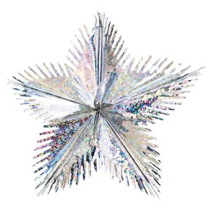 Звезда из фольги Полярная 40 см серебряная голографическая