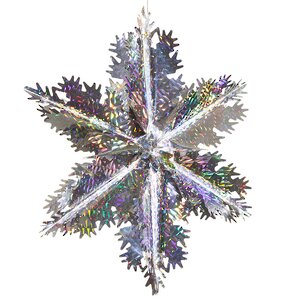 Снежинка из фольги Ажурная 40 см серебро голографическое Holiday Classics фото 1