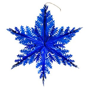 Звезда из фольги Ажурная 60 см синяя