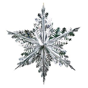 Звезда из фольги Ажурная 60 см серебряная Holiday Classics фото 1