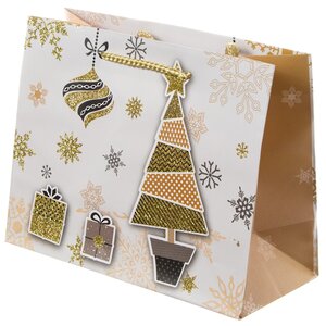 Подарочный пакет Magic Christmas - Золотая Ёлочка 23*18 см