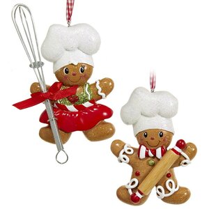 Набор елочных игрушек Рождественская кухня Санты: Gingerbread Whirl 13 см, 2 шт, подвеска Kurts Adler фото 1