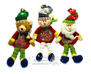 Мешок для конфет Дед Мороз, Снеговик, Мишка, 43см Снегурочка фото 1