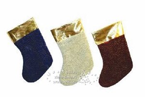 Носок для подарков с золотыми узорами, 36*26см Снегурочка фото 1