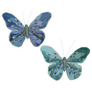 Декоративное украшение Butterfly Jody 13 см зеленые, 2 шт, клипса Koopman фото 1