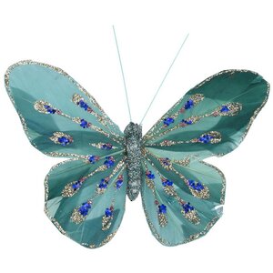 Декоративное украшение Butterfly Jody 13 см зеленые, 2 шт, клипса Koopman фото 3