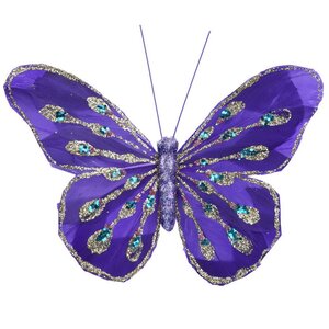 Декоративное украшение Butterfly Jody 13 см фиолетовые, 2 шт, клипса Koopman фото 3