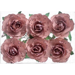 Искусственные розы на проволоке Grace Rose 4 см, 6 шт Hogewoning фото 1