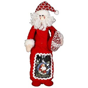 Чехол на бутылку Дед Мороз 38 см красный Mister Christmas фото 1