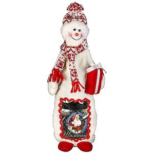 Чехол на бутылку Снеговик 38 см красный Mister Christmas фото 1