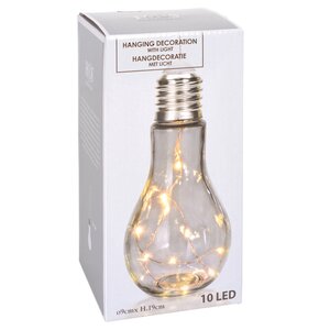 Декоративный подвесной светильник Лампа Эдисона 19 см, стекло, батарейки, IP20 Koopman фото 1