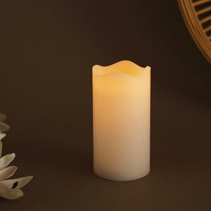 Светильник свеча восковая с мерцающим пламенем 13*7 см белая на батарейках, таймер Koopman фото 5