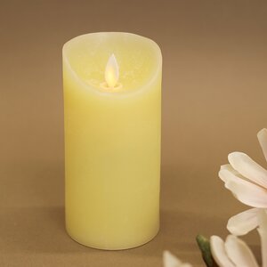 Светодиодная свеча с имитацией пламени 15 см, кремовая восковая, батарейка Peha фото 4