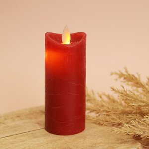 Светодиодная восковая свеча Живое Пламя 11*5 см красная, на батарейках Koopman фото 1