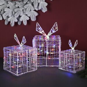 Светящиеся Волшебные Подарки под елку 10-20 см, 3 шт, 90 разноцветных мини LED ламп Koopman фото 1