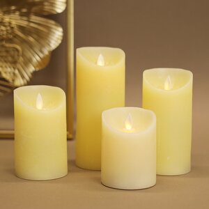 Светодиодная свеча с имитацией пламени 12.5 см, кремовая восковая, батарейка Peha фото 3