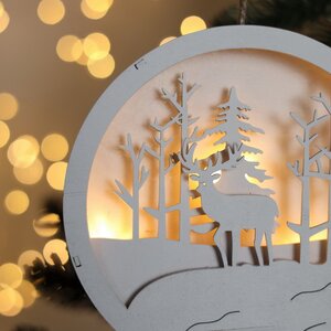 Декоративный светильник White Forest - Олень Джонатан 14 см, на батарейках Kaemingk фото 3