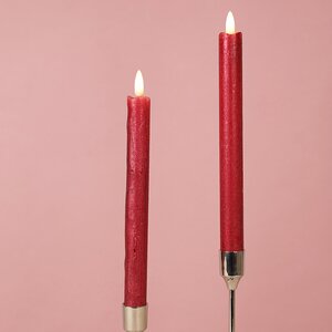 Столовая светодиодная свеча с имитацией пламени Стелла 24 см 2 шт красная, батарейка Kaemingk фото 3